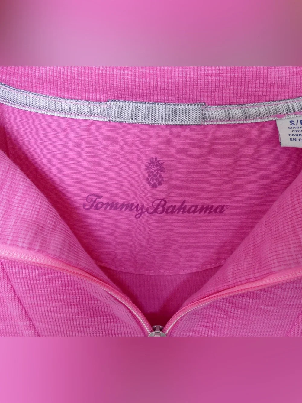 Tommy Bahama Tobago Bay Pima Cotton TENCEL Half Zip Dress Pink Women’s Smal - Picture 5 of 8